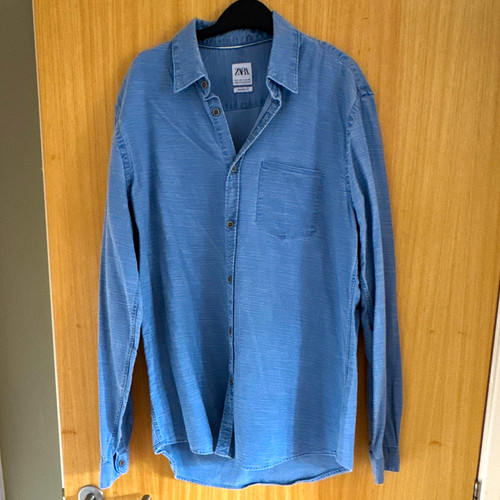 Zara men blue solid - zara,