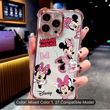 Disney Pink Minnie Mouse Bow Pattern Phone Case Suitable for iPhone 16