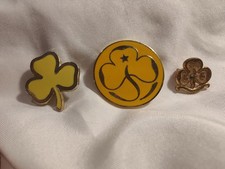 Brownies Girl Guides Enamel Pin Badges x 3 Bundle Gold Tone & Yellow Good Condit