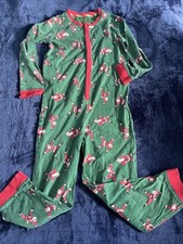 Christmas Boys 8-9years Green Santa Christmas One piece Pyjamas From tU