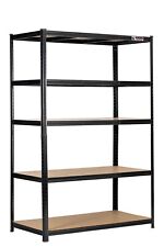 NEW Rhino Racking Boltless Garage Shelving Unit - 180x120 x60cm, Black, 1000kg