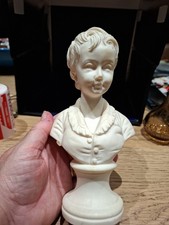 Lovely Vintage Alabaster Bust Of Parisienne Boy