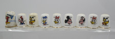 Walt Disney Productions Fine Bone China Thimbles (Set of 9) Made in England