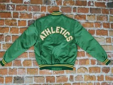 Oakland Athetics Mbl Vintage Baseball USA Jacket Green Yellow Varsity Gr: M Tip