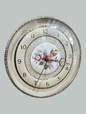 Regent of London Petit Point Clock: English Rose Embroidery, Gold Gilded 