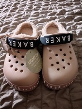 Borg Lined Clog Slippers Baker By Ted Baker size c10. BNWT  Stone Light Up