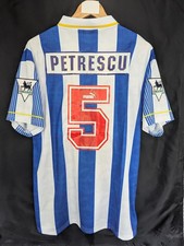 Sheffield Wednesday 1993 1994 1995 Football Shirt LARGE ROMANIA DAN PETRESCU 5#