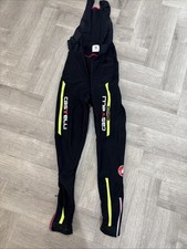 Castelli Mens Size X Large Winter Cycling Bib Padded Seat Fleece Lined Black