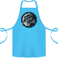 Grim Reaper Clock Skull Biker Gothic Demon Cotton Apron 100% Organic