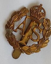 Auxiliary Territorial Service Original Cap Badge KC ATS Brass Vintage
