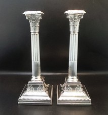 Antique silver candlesticks - silver,