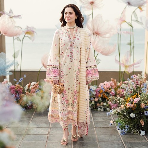 Qalamkar embroidered lawn 3pc - lawn,