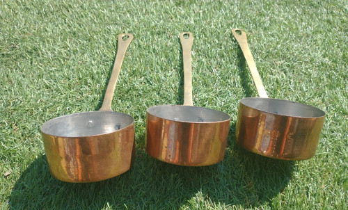 Vintage brass handled copper - vintage,