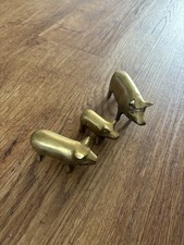Set Of 3 Vintage Brass Pigs