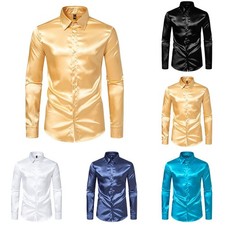 Elegant Satin Silk Mens Dress