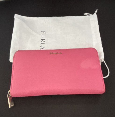 Furla pink leather - leather, zip-around