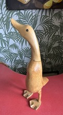 Hand Carved DCUK wooden Duck 15.5 Inches Tall Farmhouse Cottage Style Decor