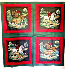 Fox Hunting Horse Fabric Panel