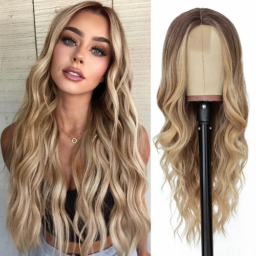 Synthetic long lace wavy wig - lace,