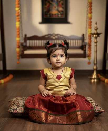 Traditional girls pattu - traditional,