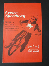 Speedway programme CREWE 1st ever meeting v Rayleigh 19 May 1969