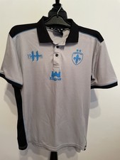 WAKEFIELD TRINITY ELLGREN SHORT SLEEVE GREY BLACK   POLO STYLE TOP SHIRT UK M