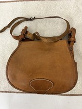 Vintage Leather Cartridge Shooting Bag Tan Brown