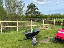 Half round wooden fencing - half,