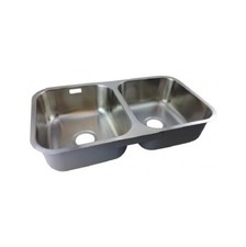 AMG DOUBLE 2.0 Bowl Undermount Square Kitchen Stainless Steel Sink And Waste