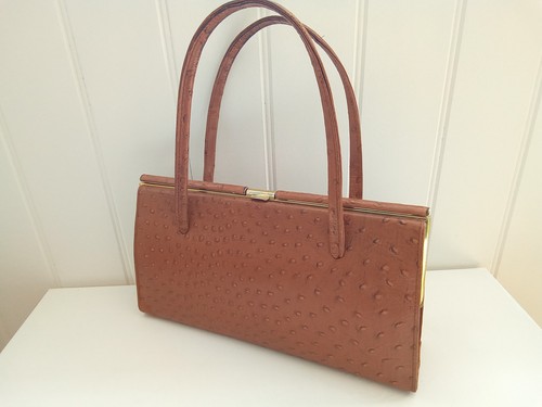 Vintage tan ostrich - vintage, leather
