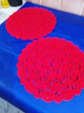 Place Mats X 2.  Red Felt. 12".
