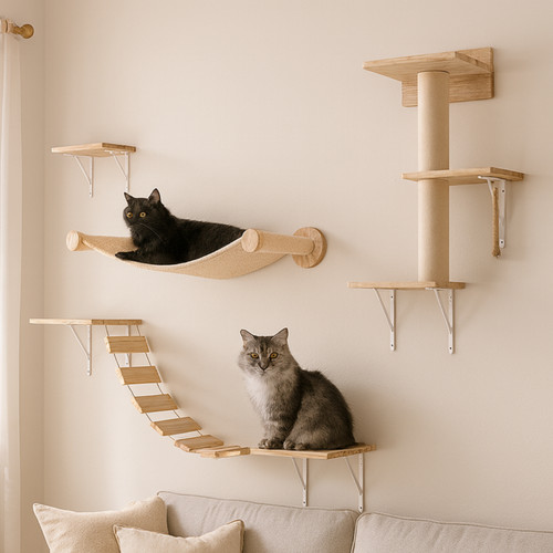 Cat wall shelves hammock - hammock, set