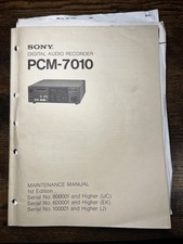 Sony PCM-7010 DAT Machine - Maintenance / Service Manual