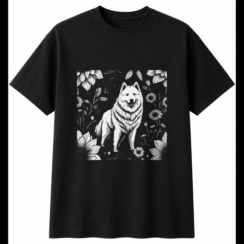 Samoyed greyscale dog lover - greyscale,