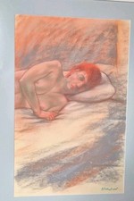 ? 1988 PETER HOWSON Original Art -  DONNA (UPPER BODY) - pastel signed