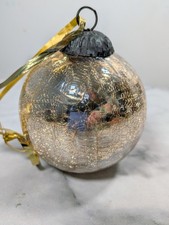Gold Crackle Glass Bauble