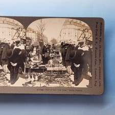 Paris Stereoview C1900 France Real Photo Street Scrap Metal Market