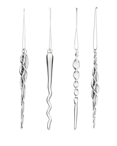 Clear glass icicles - clear, 20pc