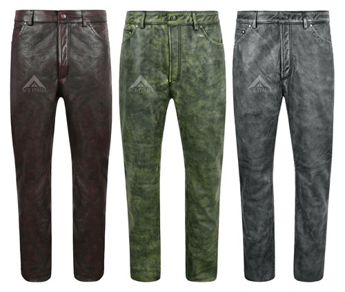 Men leather pants bikers - leather,