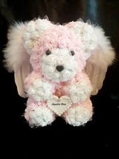 Personalised Angel Wings Rose Flower Bear Baby Memorial Graveside Free Gift 