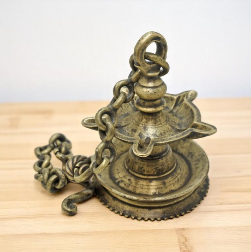 Antique brass hanging diya - antique,