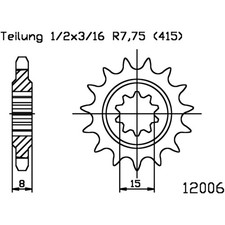 Esjot 14Z Pinion 415 - Durable