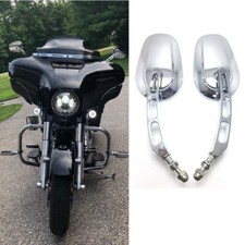 Chrome Motorcycle Mirrors For Harley Davidson Road King Electra Street Glide CVO