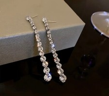Ladies Diamonte Drop Dangle Sparkle Earrings