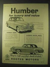 1956 Humber Hawk, Super Snipe Car Ad