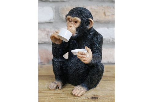 Monkey figurine chimpanzee tea - monkey,