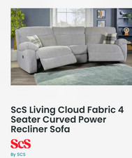 ScS Fabric 5 Seat Electric Recliner Sofa Corner Settee Couch Recline, Stone Grey