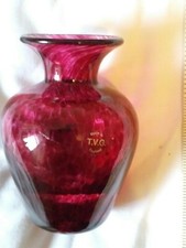 Cranberry Glass Vase produced by Teign Valley Glass