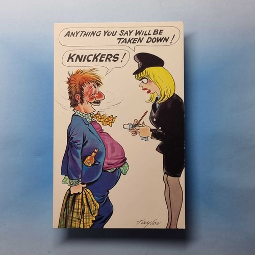 Comic postcard c1980 police - comic,