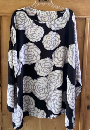Masai black white - floral, print